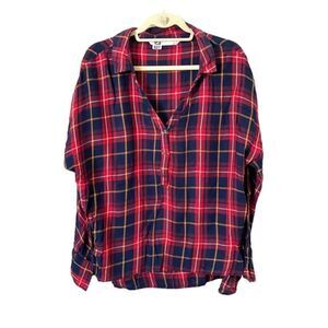 ZARA‎ Plaid Slouchy Button Down Sz Med